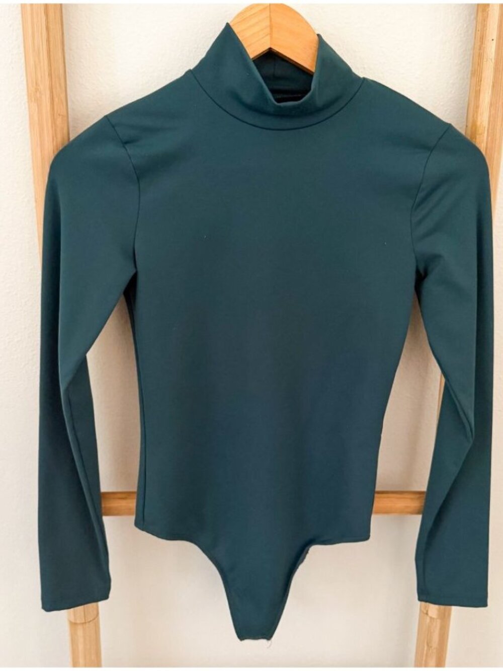 Abercrombie & Fitch Soft A&F Mock Neck Long Sleeve Bodysuit Green Size XS